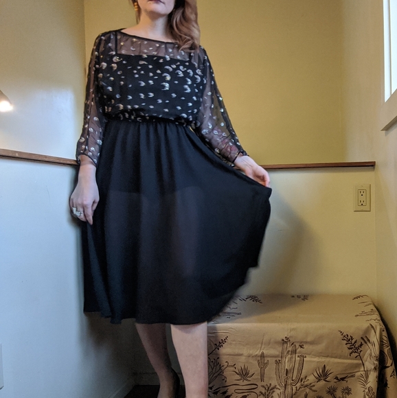 Vintage Sheer Evening Dress - Picture 2 of 5